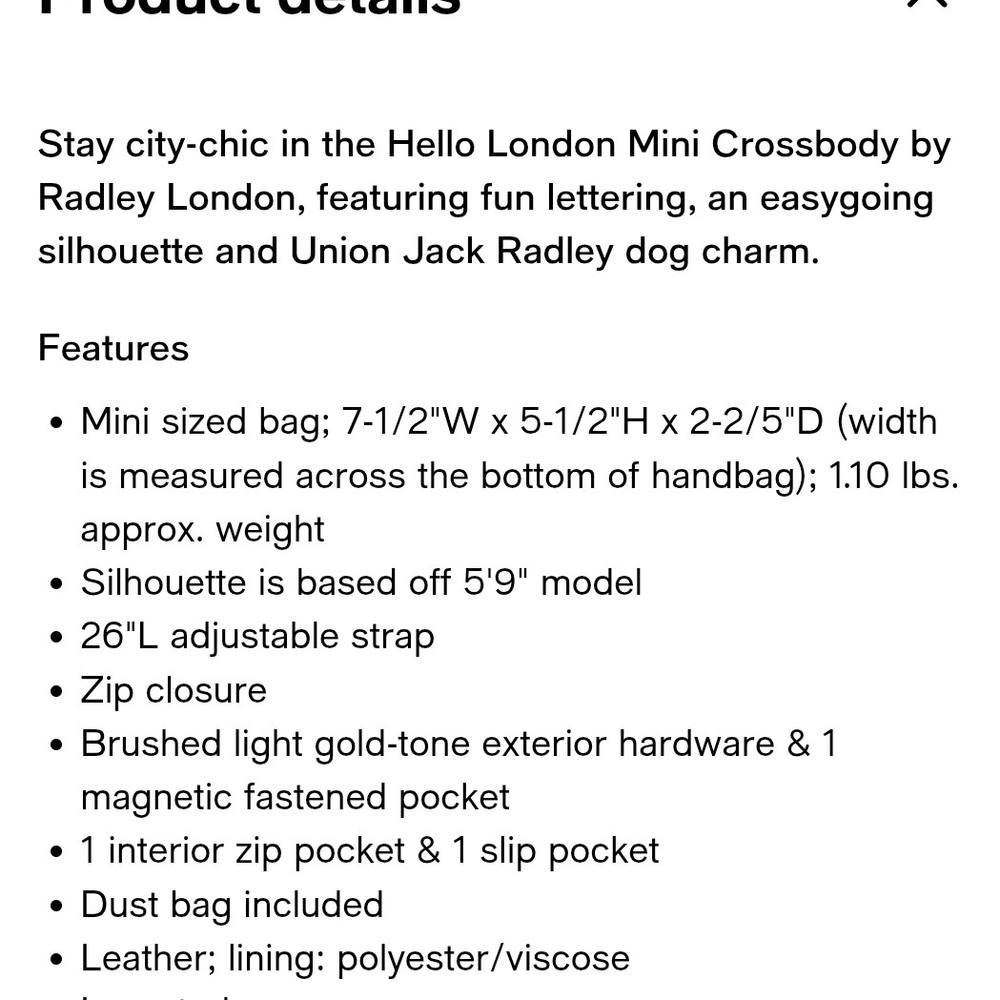 RADLEY LONDON Red Crossbody Bag with Hello London Design - Picture 13 of 16